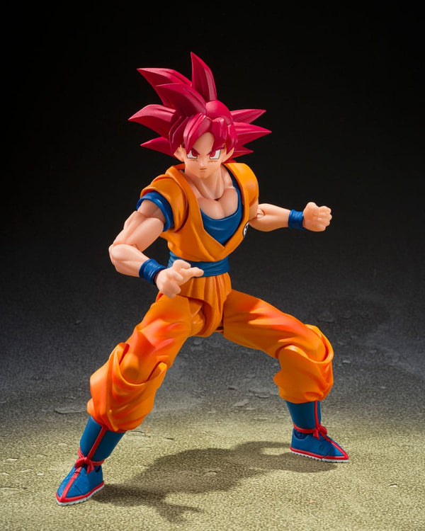 Dragon Ball Super - Son Guko: Super Saiyan God Ver. (God Aura) - S.H.Figuarts Action Figur (15 cm)