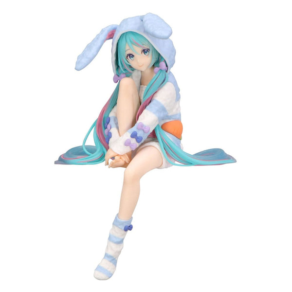 Vocaloid - Hatsune Miku: Rabbit Ear Hood Pajama Blue Color Ver. - Noodle Stopper PVC Statue (14 cm)