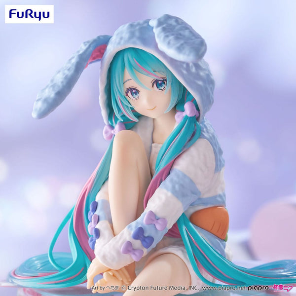 Vocaloid - Hatsune Miku: Rabbit Ear Hood Pajama Blue Color Ver. - Noodle Stopper PVC Statue (14 cm)