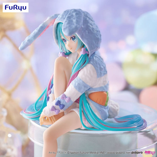 Vocaloid - Hatsune Miku: Rabbit Ear Hood Pajama Blue Color Ver. - Noodle Stopper PVC Statue (14 cm)