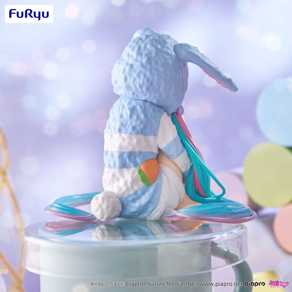 Vocaloid - Hatsune Miku: Rabbit Ear Hood Pajama Blue Color Ver. - Noodle Stopper PVC Statue (14 cm)