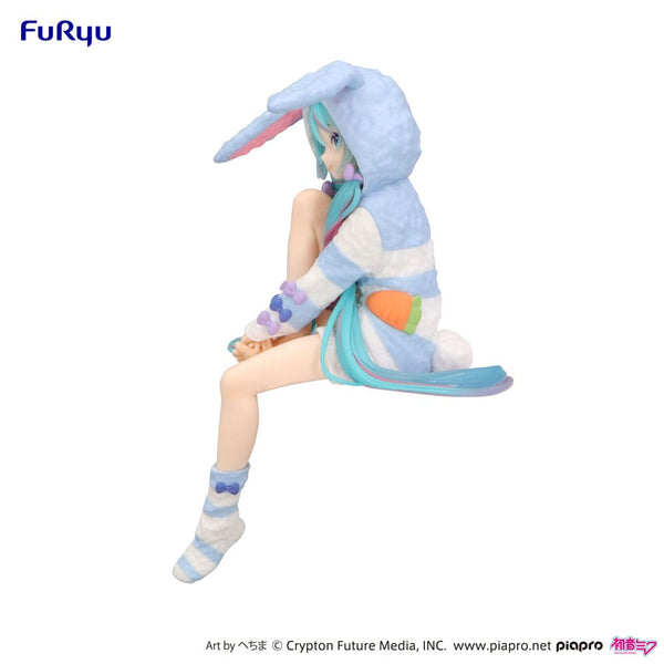 Vocaloid - Hatsune Miku: Rabbit Ear Hood Pajama Blue Color Ver. - Noodle Stopper PVC Statue (14 cm)