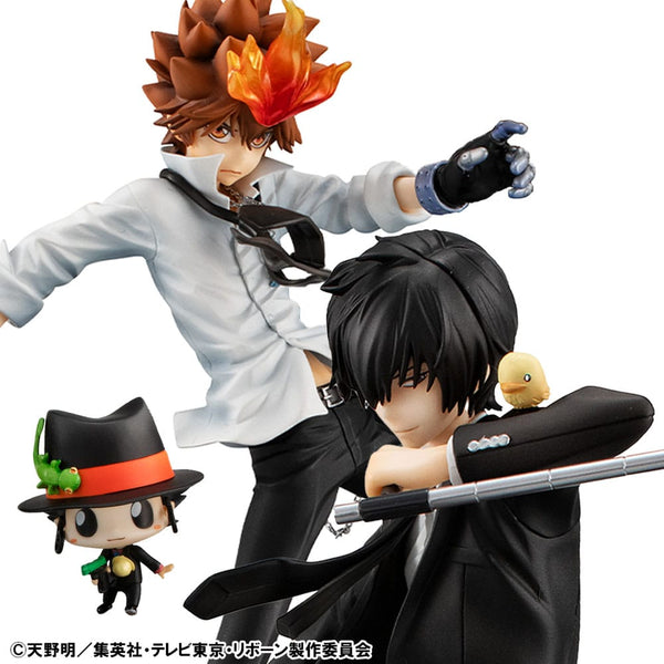 Katekyo Hitman Reborn! - Tsunayoshi Sawada & Kyoya Hibari & Reborn - G.E.M. Series PVC Statue Sæt (21 cm)