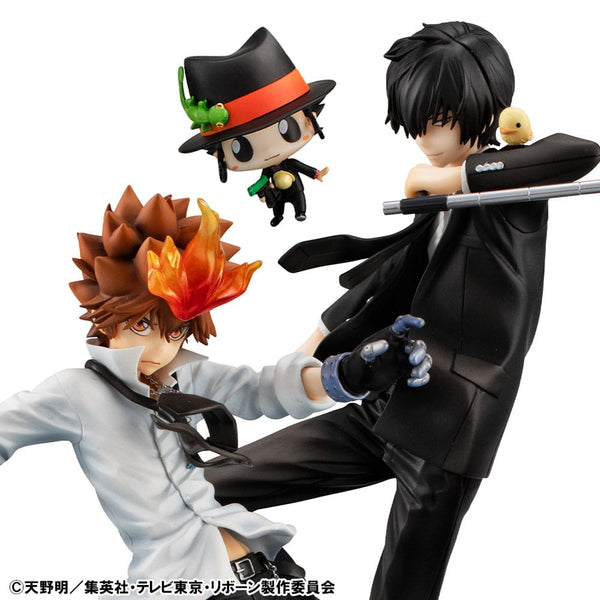 Katekyo Hitman Reborn! - Tsunayoshi Sawada & Kyoya Hibari & Reborn - G.E.M. Series PVC Statue Sæt (21 cm)