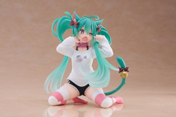 Hatsune Miku - Hatsune Miku: Cat Ear T-Shirt Ver. - Desktop Cute PVC Statue (13 cm)