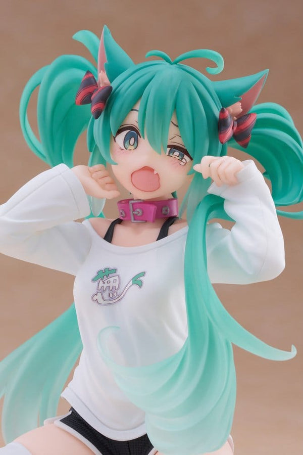 Hatsune Miku - Hatsune Miku: Cat Ear T-Shirt Ver. - Desktop Cute PVC Statue (13 cm)