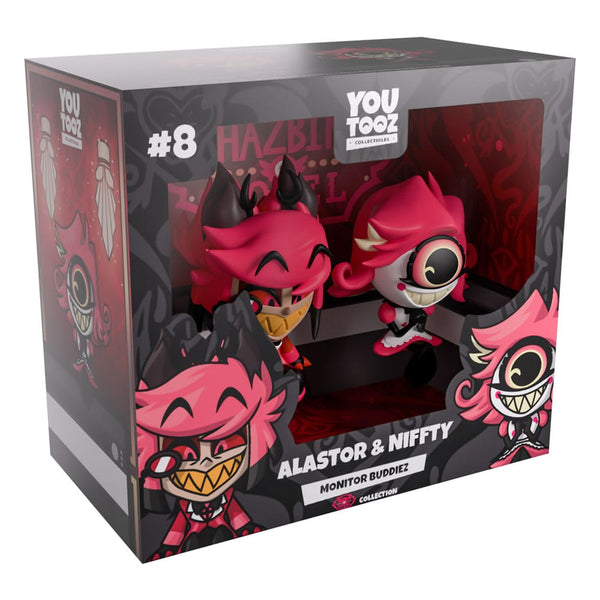 Hazbin Hotel - Alastor & Niffty - Monitor Buddiez Vinyl Figurer (5.8 / 6.6 cm)