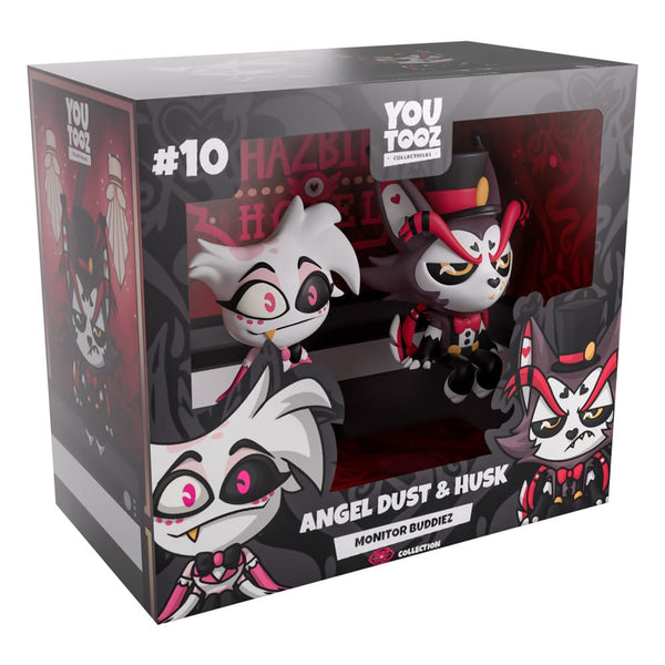 Hazbin Hotel - Angel Dust & Husk - Monitor Buddiez Vinyl Figurer (5.6 cm / 6.4 cm)