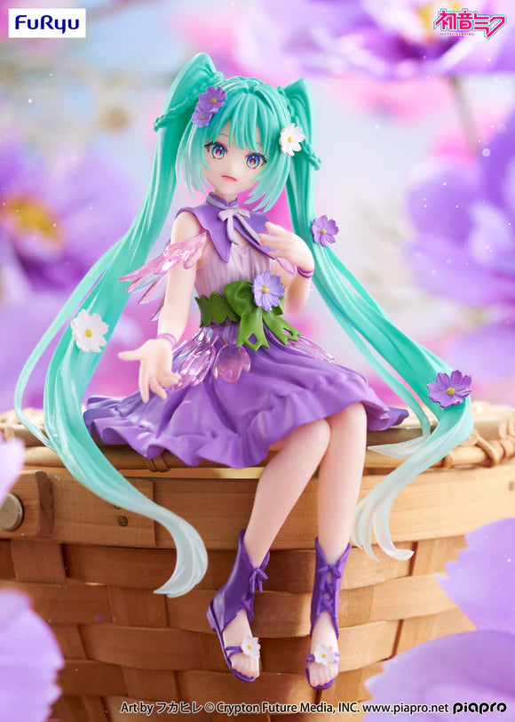 Vocaloid - Hatsune Miku: Flower Fairy Cosmos Purple Color Ver. - Noodle Stopper PVC Statue (14 cm)