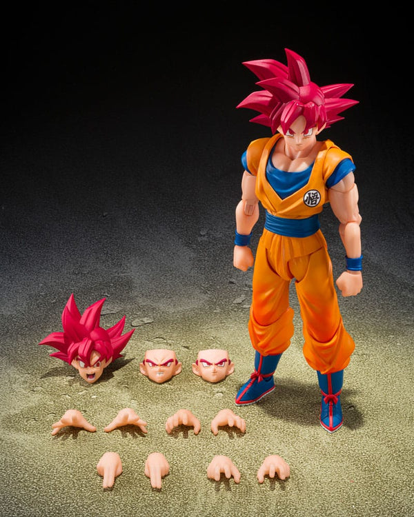 Dragon Ball Super - Son Guko: Super Saiyan God Ver. (God Aura) - S.H.Figuarts Action Figur (15 cm)