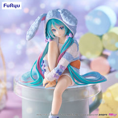 Vocaloid - Hatsune Miku: Rabbit Ear Hood Pajama Blue Color Ver. - Noodle Stopper PVC Statue (14 cm)
