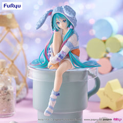 Vocaloid - Hatsune Miku: Rabbit Ear Hood Pajama Blue Color Ver. - Noodle Stopper PVC Statue (14 cm)