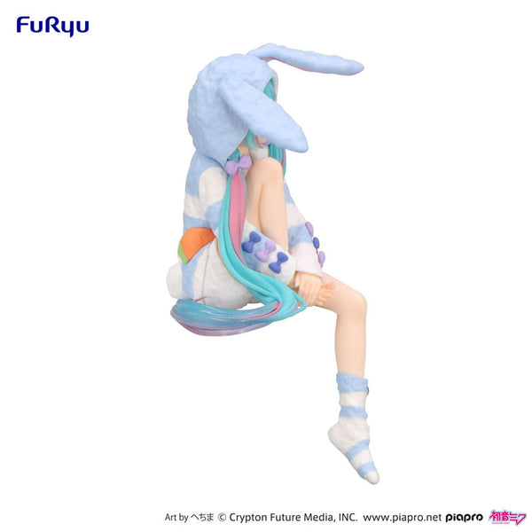 Vocaloid - Hatsune Miku: Rabbit Ear Hood Pajama Blue Color Ver. - Noodle Stopper PVC Statue (14 cm)