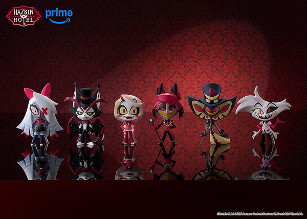 Hazbin Hotel - Alastor, Charlie Morningstar, Vaggie, Angel Dust, Husk & Sir Pentious - PVC Figurer Blind Box Assortment 6-Pack (8 cm)