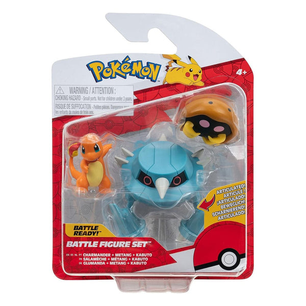Pokemon - Kabuto, Charmander & Metang: Pokémon Battle - PVC Figurer