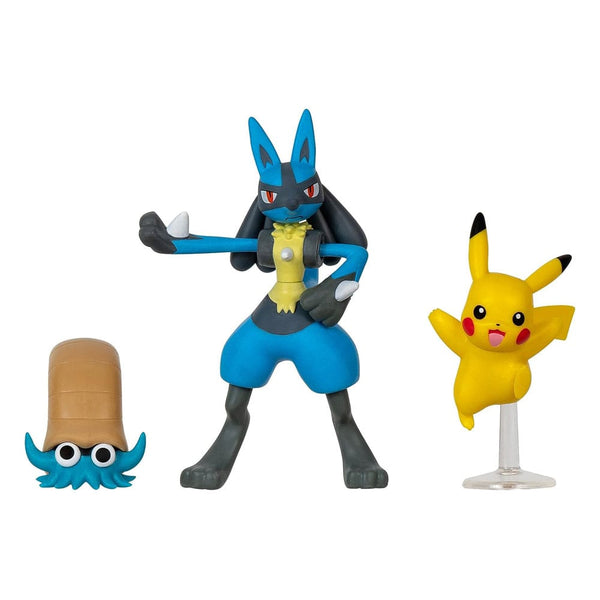 Pokemon - Pikachu, Omanyte & Lucario: Pokémon Battle - PVC Figurer