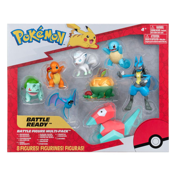 Pokemon - Appletun, Charmander, Bulbasaur, Squirtle, Zubat, Porygon, Lucario & Alola-Vulpix: Pokémon Battle - PVC Figurer