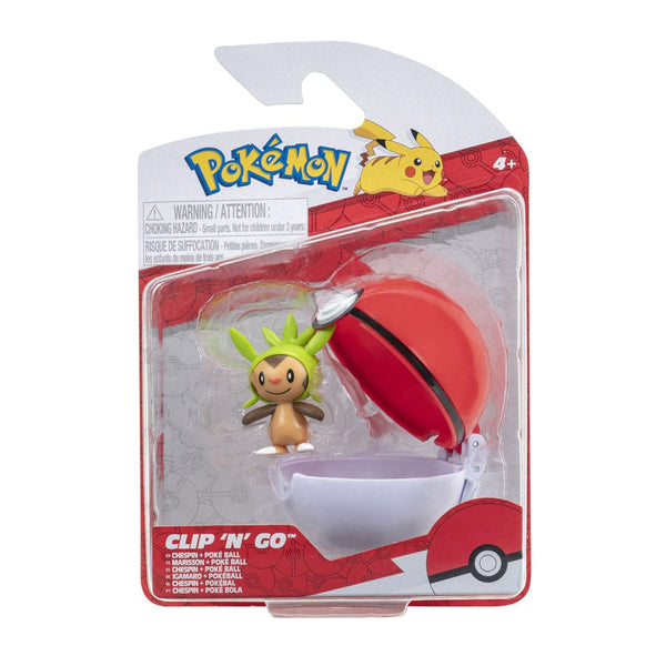 Pokemon -  Chespin & Poké Ball: Clip 'N' Go Pokéball - PVC Figur