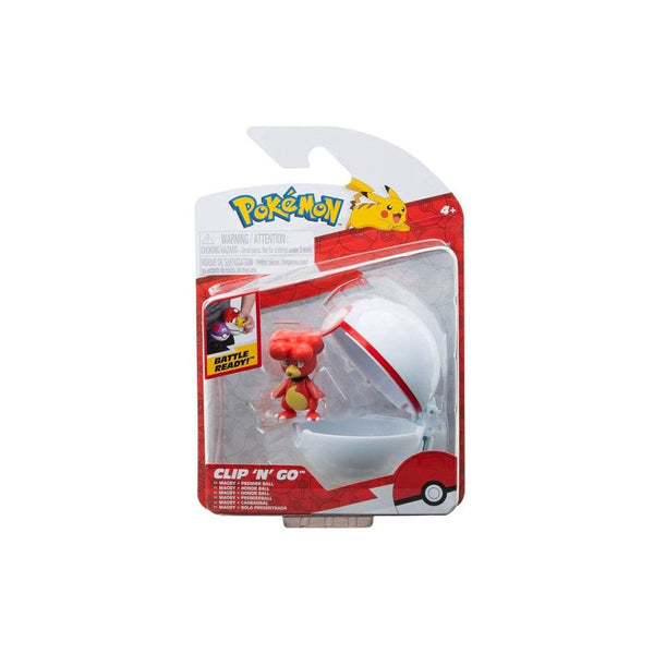 Pokemon - Magby & Poké Ball: Clip 'N' Go Pokéball - PVC Figur