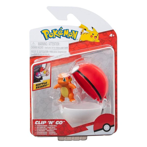 Pokemon -  Charmander & Poké Ball: Clip 'N' Go Pokéball - PVC Figur