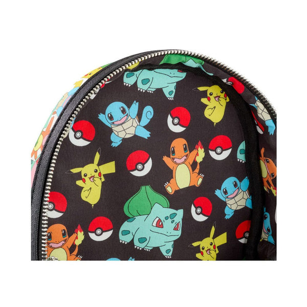 Pokémon - Pikachu & Starters: Loungefly Ver. - Mini Rygsæk (23 x 12 x 27 cm)