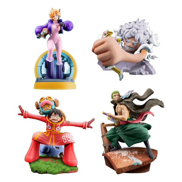 One Piece - Luffy, Chopper, Nami & Zoro: Petitrama Logbox Re Birth Egghead Set Ver. - PVC Figur