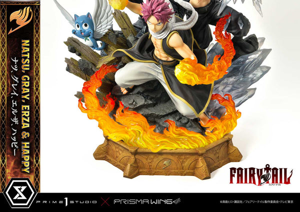 Fairy Tail -  Natsu, Gray, Erza,og Happy: Deluxe ver. - 1/6 PVC figur