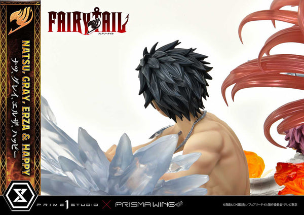Fairy Tail -  Natsu, Gray, Erza,og Happy: Deluxe ver. - 1/6 PVC figur