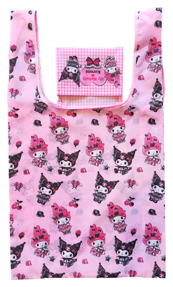 Sanrio Pink Black Party Serie - Kuromi & My Melody: Foldable Ver. - Tote Bag (33 x 37 cm)