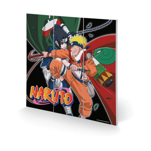Naruto - Training To Surpass The Other - Print på Træ