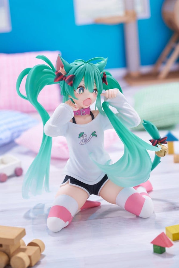 Hatsune Miku - Hatsune Miku: Cat Ear T-Shirt Ver. - Desktop Cute PVC Statue (13 cm)