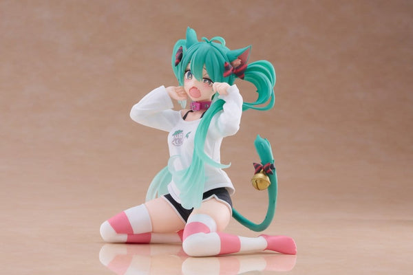 Hatsune Miku - Hatsune Miku: Cat Ear T-Shirt Ver. - Desktop Cute PVC Statue (13 cm)