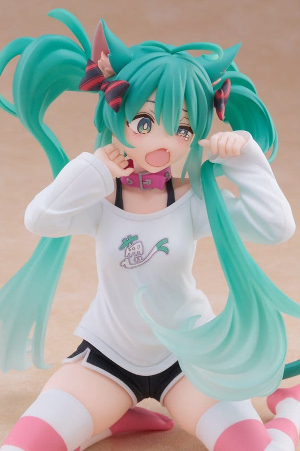 Hatsune Miku - Hatsune Miku: Cat Ear T-Shirt Ver. - Desktop Cute PVC Statue (13 cm)