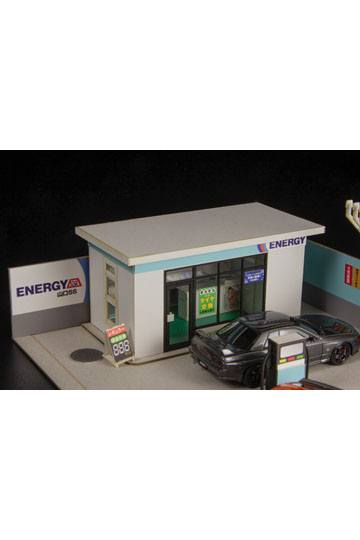 Original Illustration - Gas Station - 1/64 Paper Model Kit