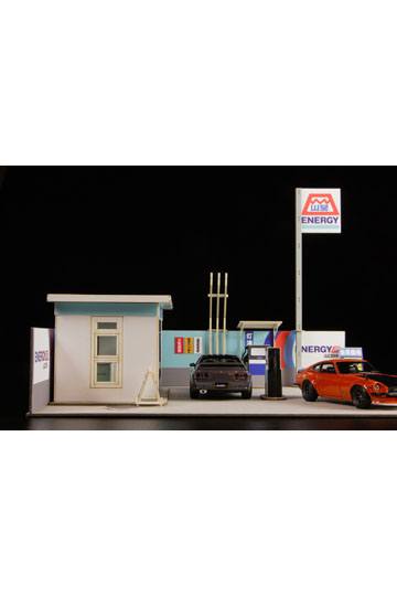 Original Illustration - Gas Station - 1/64 Paper Model Kit