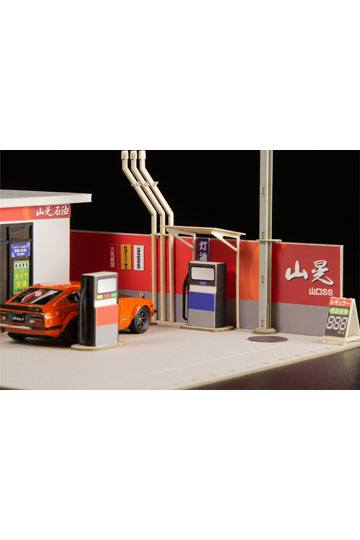 Original Illustration - Gas Station - 1/64 Paper Model Kit