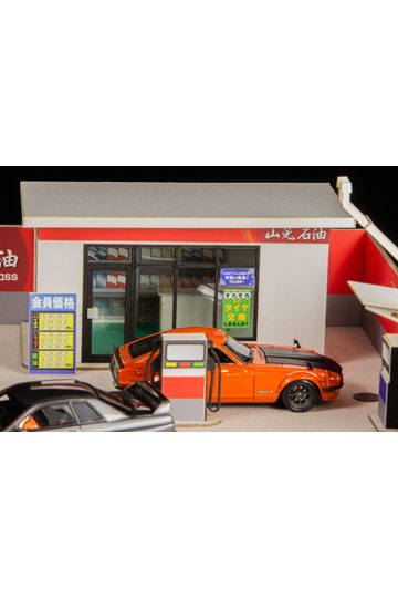 Original Illustration - Gas Station - 1/64 Paper Model Kit