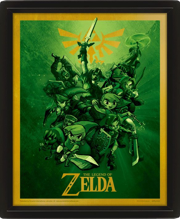 The Legend of Zelda - Link: 3D Effect Poster - Indrammet Plakat (Forudbestilling)