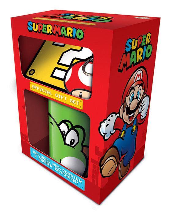 Super Mario – Yoshi Gaveæske Krus & Nøglering & Coaster- 300 ml (Forudbestilling)