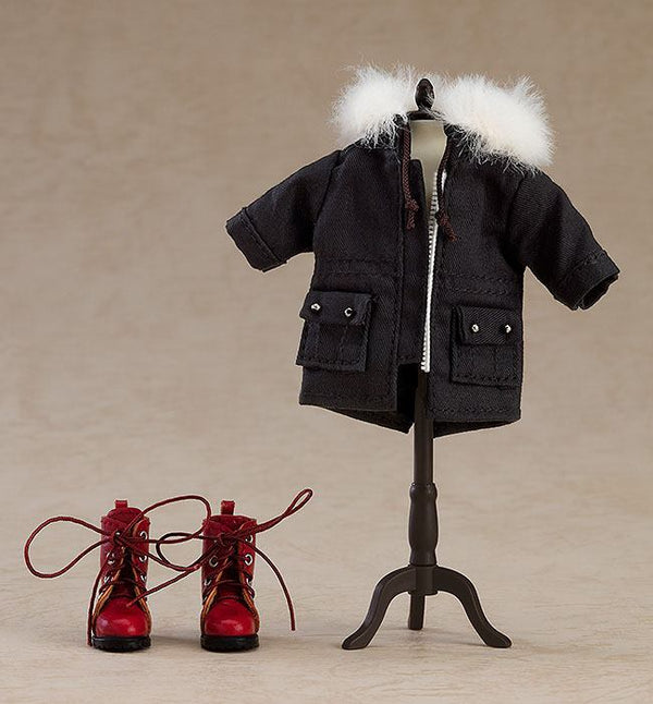Nendoroid Doll - Boots & Mod Coat: Sort ver. - Nendoroid Doll Tøj