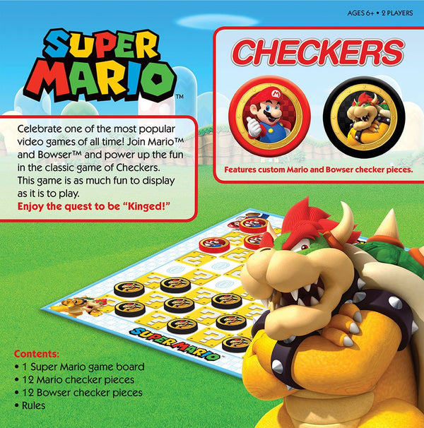 Super Mario – Checkers & Tic-Tac-Toe Mario vs. Bowser - Brætspil